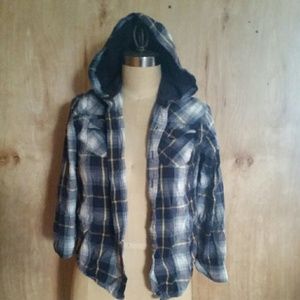 blue and white flannel